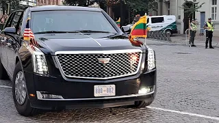 🇺🇸President Biden's massive motorcade in Vilnius Lithuania🇱🇹12.07.2023