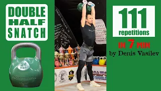 111 reps DHS #doublehalfsnatch 2 x 24kg in 7min by Denis Vasilev