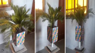 Make Cement Flower Pots From broken chair back in a unique way /easy & creative idea/garden decorate