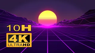 80s Synthwave Screensaver - Background 10h 4K