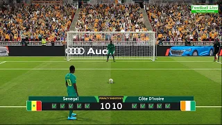 Senegal vs Cote D'ivoire - Penalty Shootout 2024 | 1/8 Final African Cup of Nations 2023 | PES Game