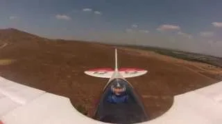 FMS Pitts moving pilot in flight with GoPro