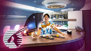 OPEN BAR on a PLANE? (Qatar Airways A380 First Class)
