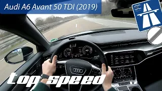 Audi A6 Avant 50 TDI (2019) on German Autobahn - POV Top Speed Drive