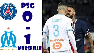 PSG vs Marseille 0-1 | Neymar gets a red card in a fight and sent off for knocking Alvaro's head