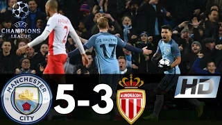 Manchester City vs Monaco 5-3 UEFA Champions League All Goals & Highlights 21/02/2017