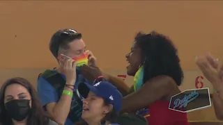 Los Angeles Dodgers fans cheer return of Kiss Cam for LGBTQ Pride Night