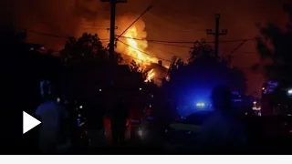 moment of the Romania fuel station explosion 💥