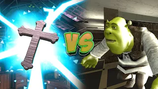 GMOD: CRUCIFIX (from DOORS) VS SHREK // Vs Meme Shrek 3D // +Death Screen from DOORS █ Garry's mod █