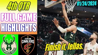 Milwaukee Bucks vs Cleveland Cavaliers Game Highlights 4th QTR Jan 24, 2024 | NBA Highlights 2024