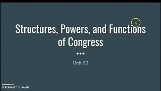 Structures, Powers, and Functions of Congress