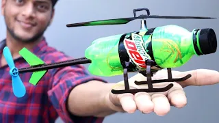 उड़ता नही हवा में रेंगता है ये हेलीकॉप्टर || How to make mini flying helicopter using plastic bottle