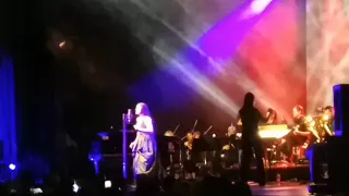 Evanescence live at the Greek theater performing Bring me to Life.