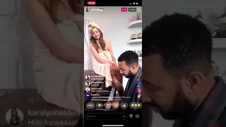 Luna, Chrissy Teigen &  John Legend Giving us “beauty and beast" live on instagram.