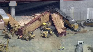 Train derailment: Union Pacific freight train catches fire, sending 13 cars off tracks