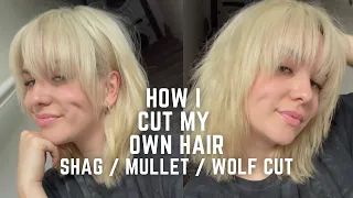 How I cut my own hair - shag layered mullet tutorial for beginners diy haircut