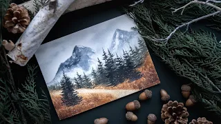 Easy Autumn Landscape Painting: Watercolor Tutorial