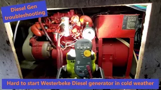 Westerbeke W13 4.4KW Generator hard starting. Troubleshooting and repair.