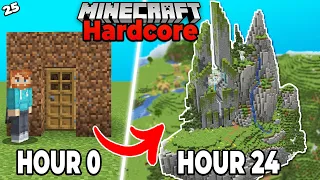 I BUILT for 24 HOURS in Hardcore Minecraft 1.19 Survival