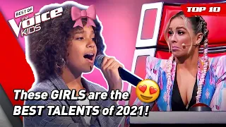 The BEST GIRLS Blind Auditions of The Voice Kids 2021! | Top 10