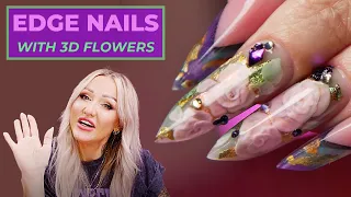 How To: 3D Flowers Encapsulated in Edge Nails