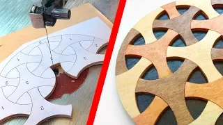 Optical illusion trivet - scroll saw project