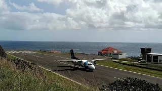 Corvo Island Portugal Dash 8 Q200 Takeoff - SATA Airlines 🇵🇹