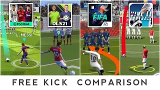 PES 21 vs DLS 21 vs FIFA 21 vs Vive Le Football | Free kick Comparison