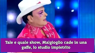 Tale e quale show, Malgioglio cade in una gaffe, lo studio impietrito