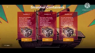 Opening 13 smasher containers .....