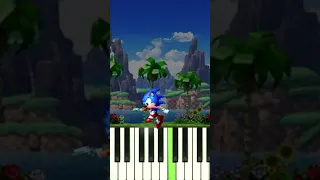 SONIC PLAYS GREEN HILL ZONE ON PIANO!  #shorts  #sonic