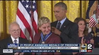 Ellen gets emotional during Medal of Freedom ceremony