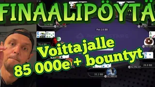 Pokeria netissä 71 💻💰Sunday million 109d finaali missä on voittajalle 85k+bountyt eli n. 170 000e