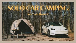 Solo Car Camping in a Tesla Model Y || Pohick Bay, VA