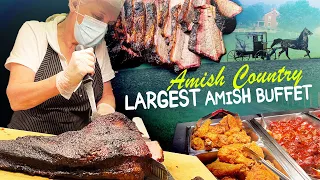 Trying LARGEST AMISH BUFFET | Amish Country FOOD TOUR in Lancaster Pennsylvania