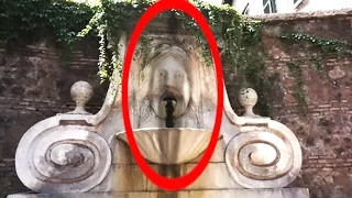 Ghost caught on Camera In Fountain! Real Ghost Encounter In Ancient Scary Stone Face