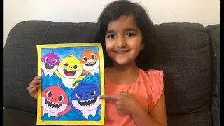 Colouring Baby Shark Family pinkfong Crayola Coroling Page Markers.*Five kids fun.