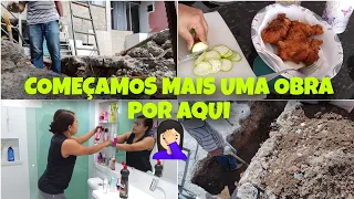 ELE JÁ ESTÁ QUEBRANDO TUDO! OBRA DA CHURRASQUEIRA ! COMIDINHA CASEIRA/ cantinho da Malu