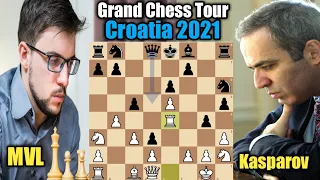 MVL VS Garry Kasparov | Croatia 2021 | Grand Chess Tour | Day 1 Blitz