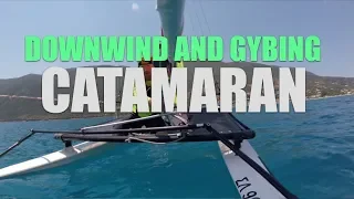 Downwind and Gybing catamaran sailing tutorial