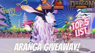 *CLOSED* ARANGA GIVEAWAY!! + Our Top 5 Event Dragons! 🤩 Dragon Adventures