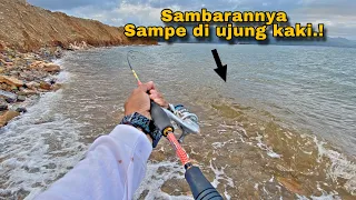 Beruntung!! Mancing Pinggiran ketemu rombongan ikan lapar | Sambarannya beruntun.!