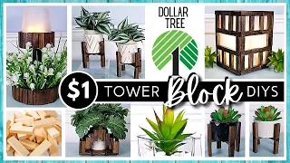 *NEW* DOLLAR TREE DIY Home Decor with TUMBLING TOWER BLOCKS | Easy Crafts | Modern Farmhouse Decor