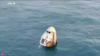 SpaceX Capsule Splashes Down in Atlantic Ocean