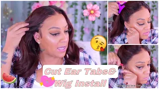 SUPER Easy Way To Cut Ear Tabs On A Lace Wig and Install it!!😉 | ft. Myfirstwig