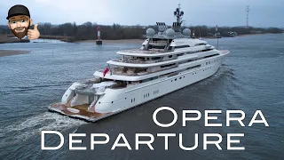 Super Yacht OPERA Departure - Lürssen Shipyard