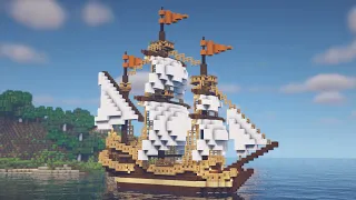 Minecraft | How to Build a Medieval Ship (Tutorial)