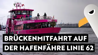 Hafenrundfahrt auf der Brücke der Linie 62 von den Landungsbrücken bis Finkenwerder