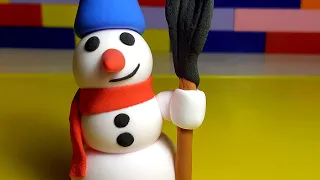 Снеговик из пластилина🎄⛄🎄Лепим Снеговика❄⛄❄Игрушка на новый год⛄Snowman Plasticine clay.