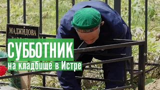 Субботник на кладбище в Истре